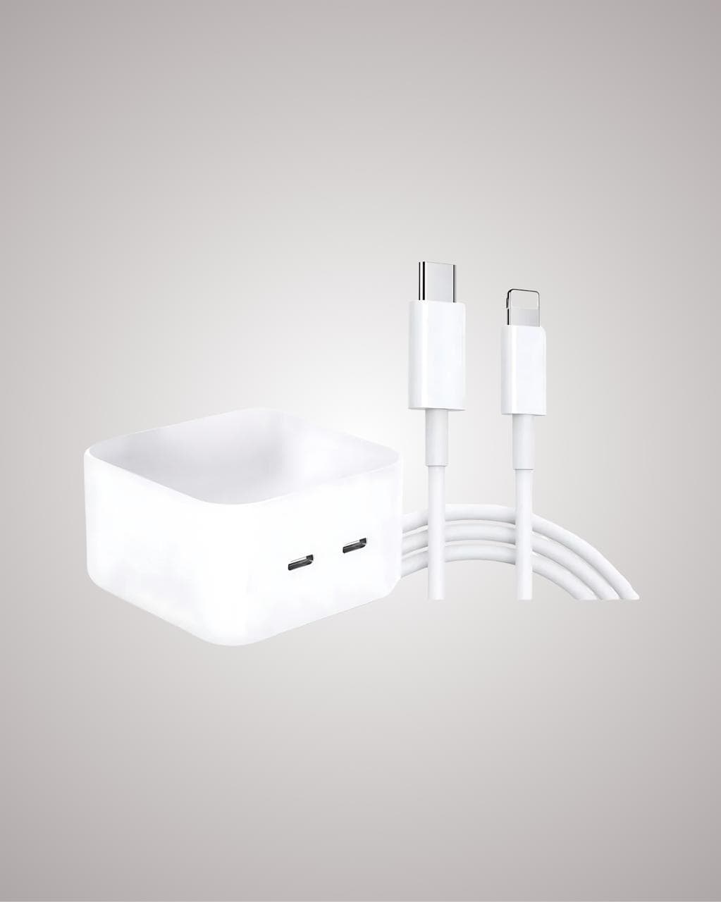 Cargador Doble USB-C/ LIGHTING con Cable – Carga Rápida 1.1